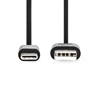 Nedis USB-A - USB-C kábel, USB2.0, 15W, hossz 1m, CCGL60600BK10