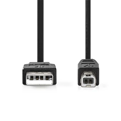 Nedis CCGL60100BK50 USB2.0, USB A - B kábel, 10W, hossz 5m