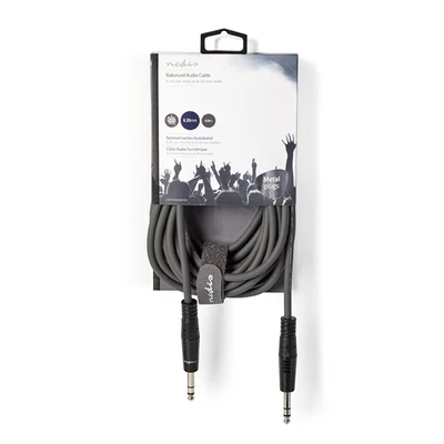 Nedis félprofi audió kábel COTH23020GY50, 2 x 6,35mm sztereó jack dugó, hossz 5m, rugalmas