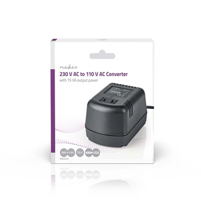 Nedis áramátalakító 230 V - 110 V 75W Földeletlen USA