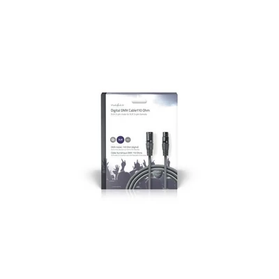 Nedis  COTG15012GY150 DMX adapter kábel, XLR 3 tűs apa | XLR 3 tűs anya | Nikkelezett | 15,0 m | kerek | PVC | Sötétszür