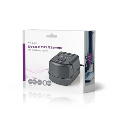 Nedis POCO105 power konverter, Hálózati tápellátás, 230 V AC 50 Hz,  70 W, Dugó földelt érintkezővel,  Fekete
