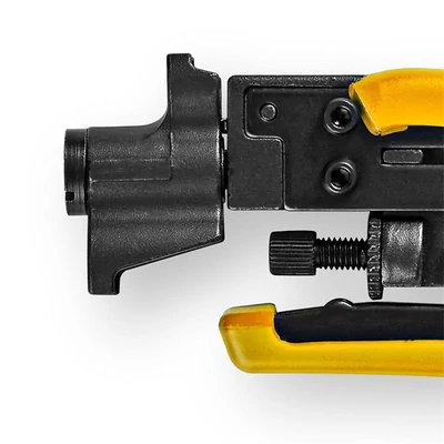 Nedis CSGG49530YE antennkábel kompresszíós fogó, fekete/sárga, ABS, acél,