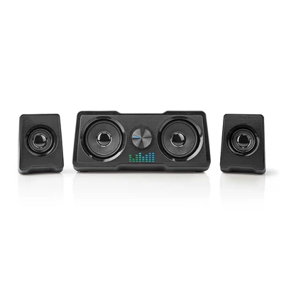 Nedis GSPR21022BK gamer hangszóró készlet, csatornák: 2.2, USB tápellátás, 3,5 mm jack, 48 W, LED, hangerőszabályozó