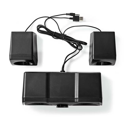 Nedis GSPR21022BK hangszóró készlet, csatornák: 2.2, USB tápellátás, 3,5 mm Férfi, 48 W, LED, Hangerőszabályozó