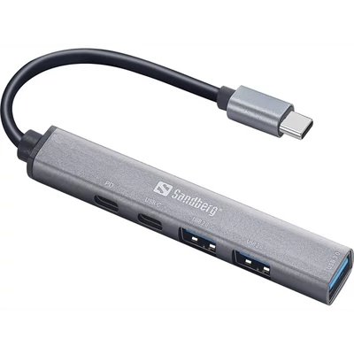 SANDBERG Hub és elosztó, USB-C to 3xUSB-A+2xUSB-C SAVER