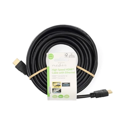 Nedis HDMI kábel ethernettel CVGL34060B HDMI-csatlakozó™ 4K@60Hz  ARC  18 Gbps  10,0 m Kerek  PVC  Fekete