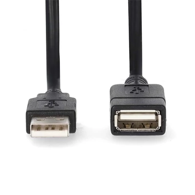 Nedis USB kábel CCGL60010BK30, USB 2.0 | USB-A dugó  USB-A hüvely  480 Mbps  Nikkelezett  3,00 m  Kerek  PVC |Fekete