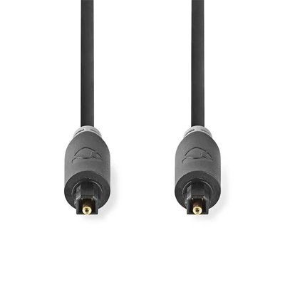 Nedis optikai audió kábel, TosLink férfi 2,00 m Kerek PVC Antracit Doboz CABW25000AT20
