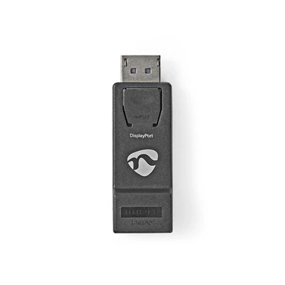 Nedis Display port dugó CCGB37915BK, HDMI kimenet 1080p@60Hz Nikkelezett Egyenes Kerek ABS Fekete