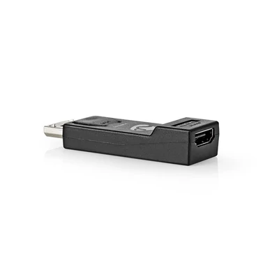 Nedis Display port dugó CCGB37915BK, HDMI kimenet 1080p@60Hz Nikkelezett Egyenes Kerek ABS Fekete