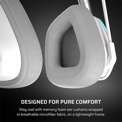 CORSAIR Vezeték Nélküli Headset, VOID v2 Wireless Gaming Headset, Dolby Atmos, fehér