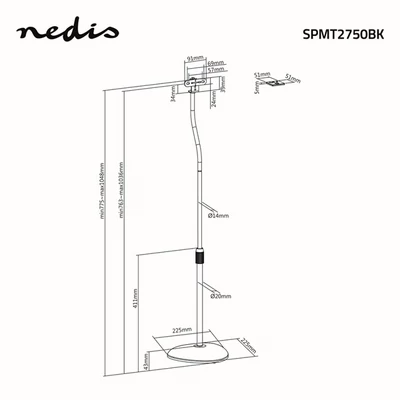 NEDIS SPMT2750BK hangszóró állvány