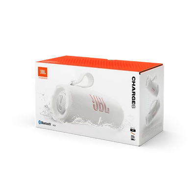 JBL CHARGE 6 WHT, BT hangszóró, Fehér (Hordozható, vízálló)
