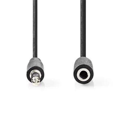 Nedis CAGB22050BK50 sztereó audió kábel, 3,5 mm Férfi, 3,5 mm Nő,  Nikkelezett,  5 m | kerek,  Fekete
