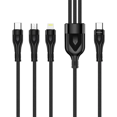 COLORWAY Kábel Type-C CW-CBPDU3060-BK, 3B1 (Lightning+MicroUSB+Type-C) 3.0A (PD60W adatok) 1.2 fekete