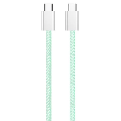 COLORWAY Kábel Type-C CW-CBPDCC061-G, fonott pamut, PD Fast Charging 60W, 3,0A 1M zöld