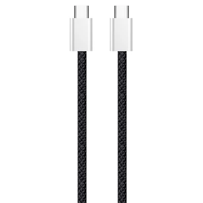 COLORWAY Kábel Type-C CW-CBPDCC061-BK, fonott pamut, PD Fast Charging 60W, 3,0A 1M fekete
