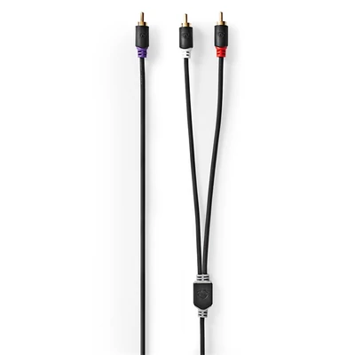 Nedis CABW24000AT30 RCA dugó - 2x RCA dugó,  mélynyomó kábel, 3m