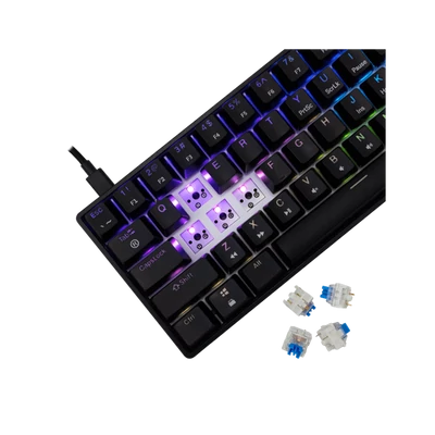 WHITE SHARK GK-004121B/BL-US SHINOBI-2/B-BL-US mech. bill. 61 kék gomb,fekete,angol