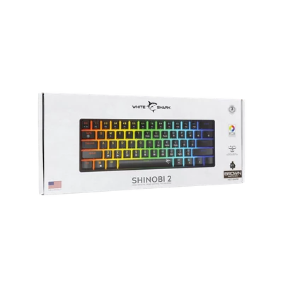 WHITE SHARK GK-004131B/BR-US SHINOBI-2/B-BR-US mech. bill. 61 barna gomb,fekete,angol
