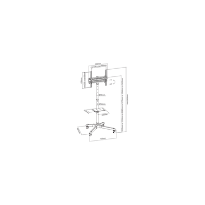 SBOX FS-224-2 Görgős, álló TV állvány 32-55 / 81-140cm max:35Kg