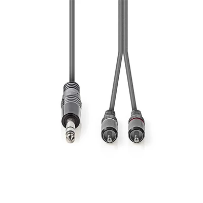 Nedis COTH23300GY30 félprofi XLR audió kábel, 6,35mm sztereo jack dugó - 2x RCA dugó, 3m
