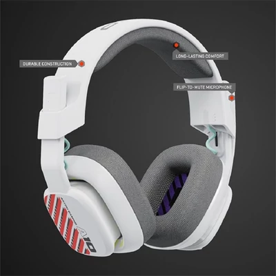 LOGITECH Fejhallgató 2.0 - ASTRO A10 Gaming Vezetékes Mikrofon, Fehér/PS (PC, PS5, XBOX Series)