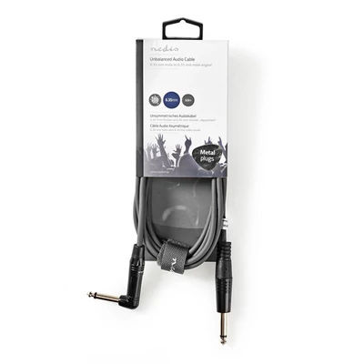 Nedis COTH23005GY30 félprofi audio kábel, 6,35mm mono jack dugó - dugó, hossz 3m, rugalmas