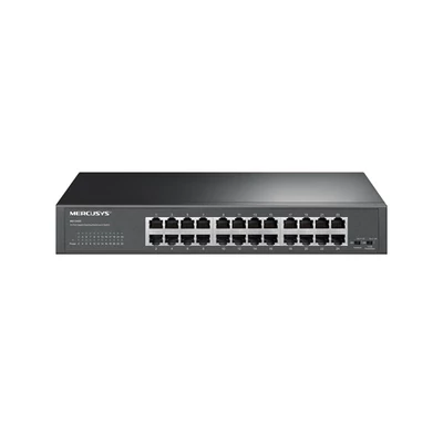 MERCUSYS Switch 24x1000Mbps, Fémházas Asztali/Rackes, MS124GS