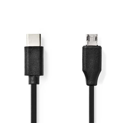 Nedis CCGL60750BK10 USB2.0, USB-C apa - USB Micro-B apa, 60 W, 480 Mbps, hossz 1m