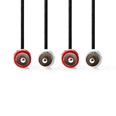 Nedis CAGL24200BK100 sztereo audio kábel, 2 X RCA dugó - 2 X RCA dugó, hossz 10m