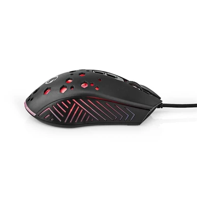 Nedis GMWD410BK gamer egér, 800 / 1200 / 2400 / 3200 / 4800 / 7200 dpi  | Gombok száma: 7 | Programozható gombok, RGB