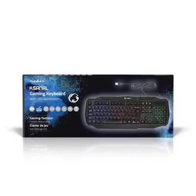 Nedis GKBD100BKUS gamer billentyűzet, USB 2.0 | Membránbillentyűk | LED | Amerikai nemzetközi