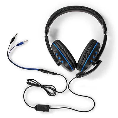 Nedis GCK51110BKUS gamer 5 az 1-ben készlet, Angol Billentyűzet, Headset, Egér, Egérpad és adapter kábel, QWERTY