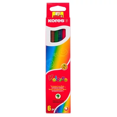 Színes ceruza készlet, háromszögletű, KORES 