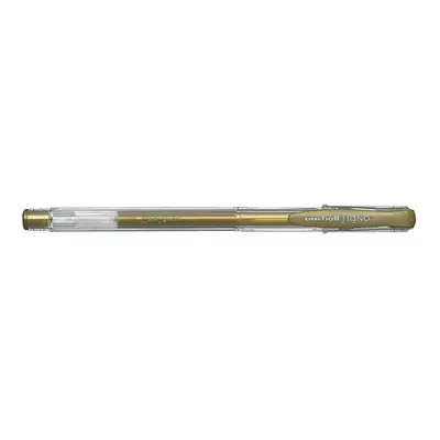 Zseléstoll, 0,4 mm, kupakos, UNI "UM-100 Signo Fine", arany