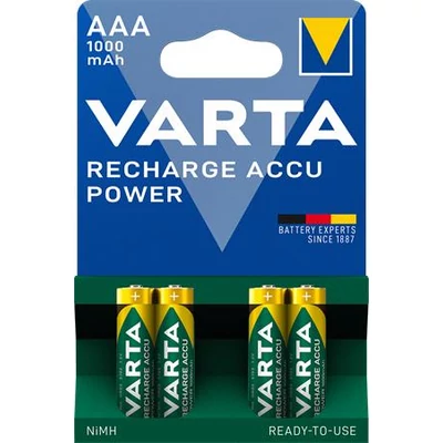 Tölthető elem, AAA mikro, 4x1000 mAh, előtöltött, VARTA 