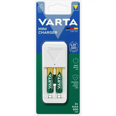 Elemtöltő, AA/AAA, 2x800 mAh AAA, VARTA 