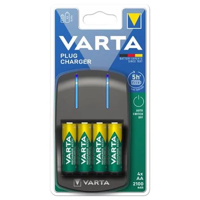 Elemtöltő, AA/AAA, 4x2100 mAh AA, VARTA 