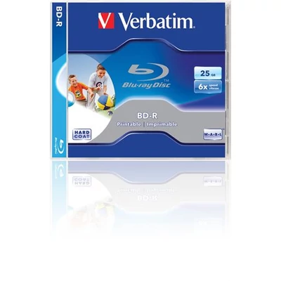BD-R BluRay lemez, nyomtatható, 25GB, 6x, 1 db, normál tok, VERBATIM