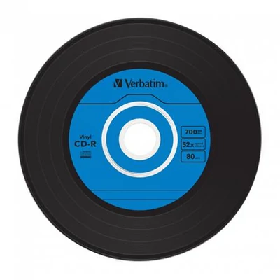 CD-R lemez, bakelit lemez-szerű felület, AZO, 700MB, 52x, 10 db, vékony tok, VERBATIM 