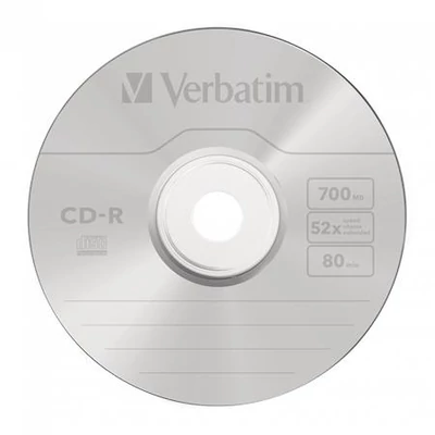 CD-R lemez, Crystal bevonat, AZO, 700MB, 52x, 50 db, hengeren VERBATIM 