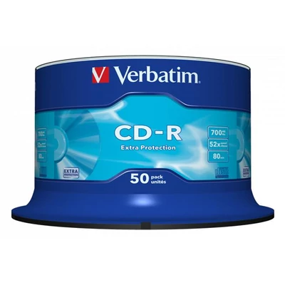 CD-R lemez, 700MB, 52x, 50 db, hengeren, VERBATIM 