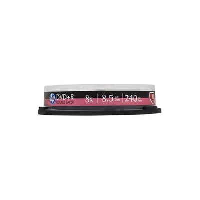 DVD+R lemez, nyomtatható, kétrétegű, 8,5GB, 8x, 10 db, hengeren, HP